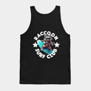 Raccoon Surfing - Surf Club (White Lettering) Tank Top